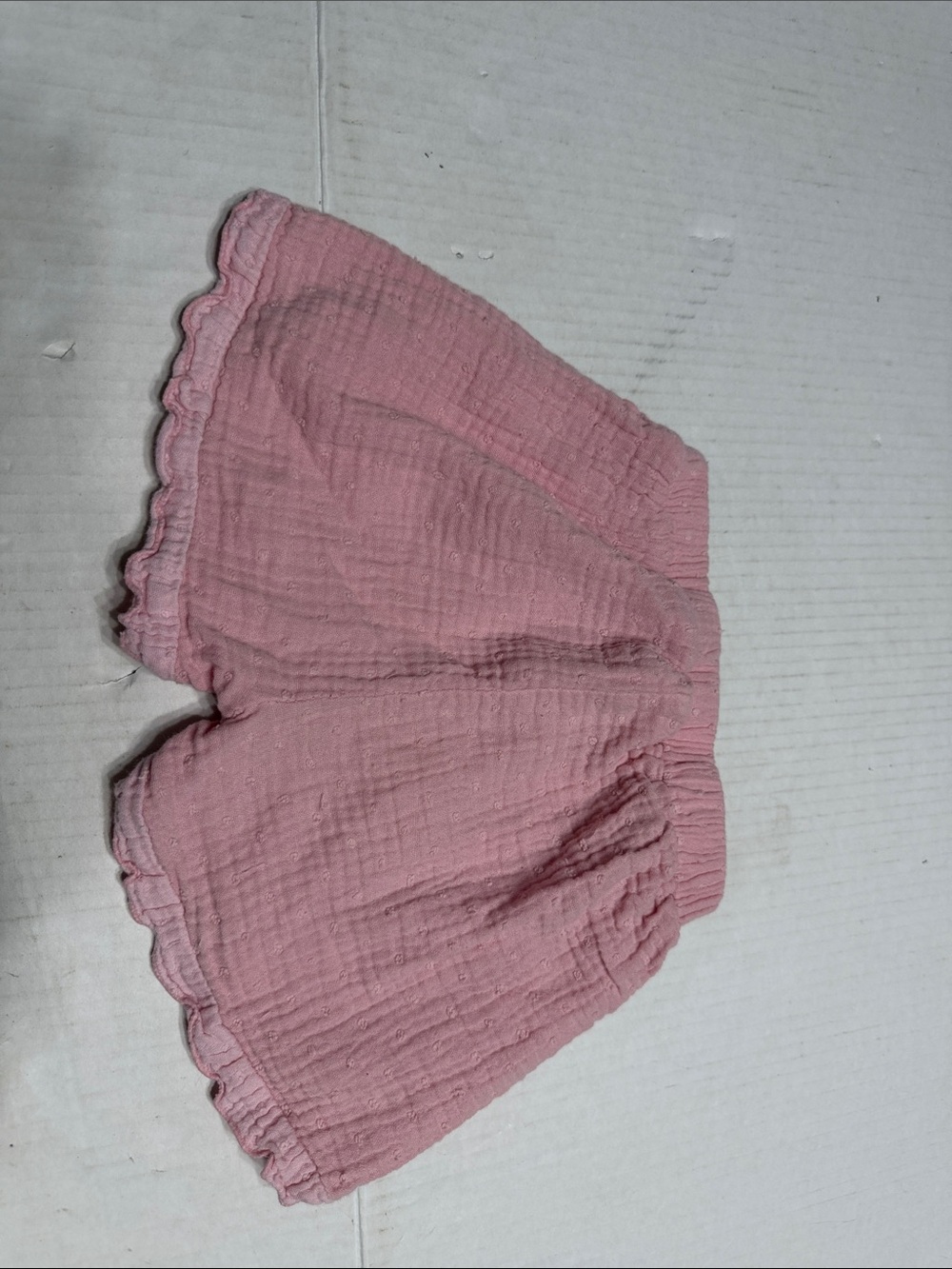High-Waist Pink Gauze Ruffle Summer Shorts - Picture 11 of 11